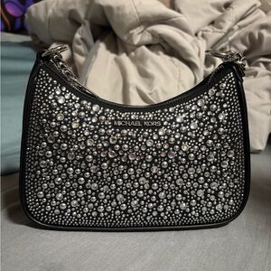 Michael Kors Black and Silver Studded Shoulder Bag